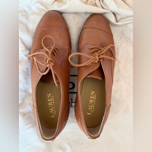 Lauren Ralph Lauren Tan Leather Lace-Up Shoes